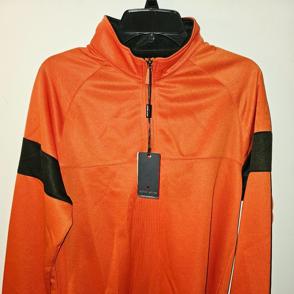 Brand New Michel Rouen Orange & Black Sweatshirt For Men